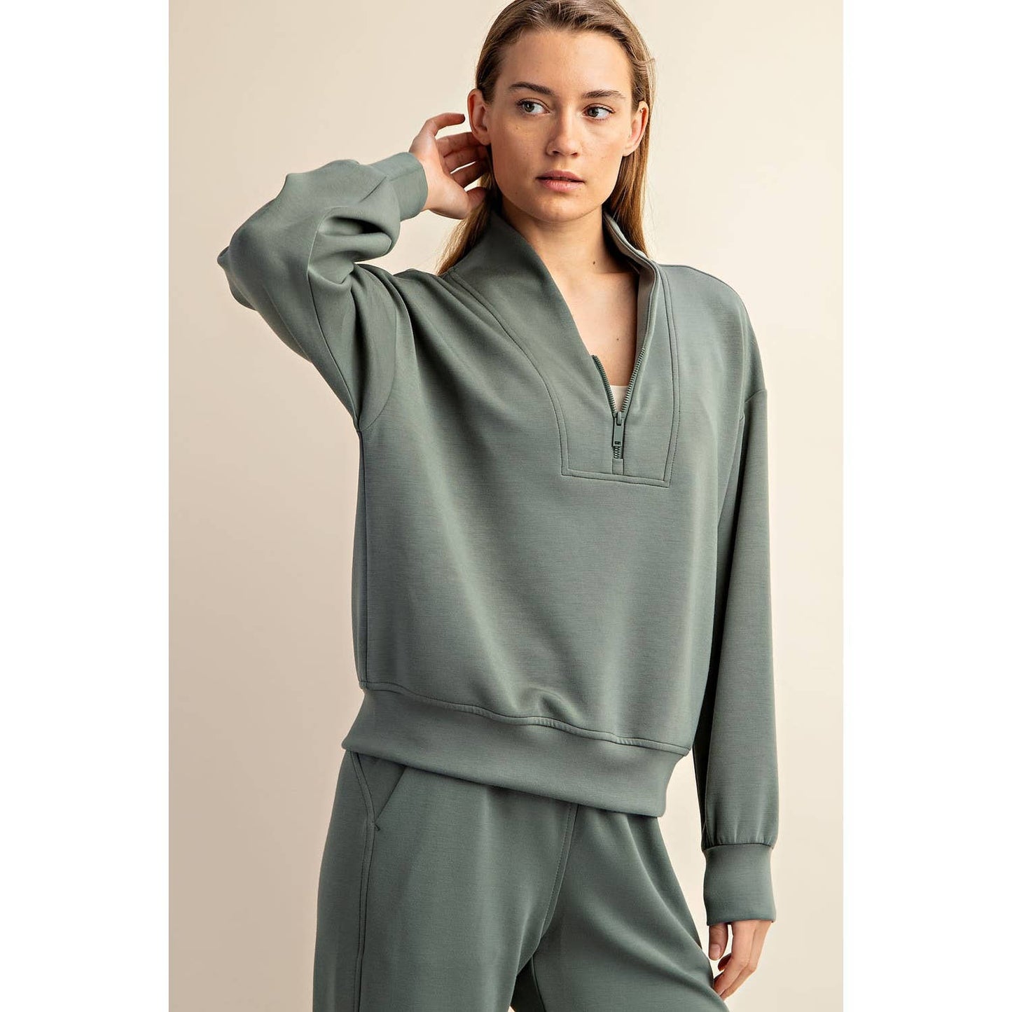 Modal Poly Scuba Luxe Half Zip Jacket