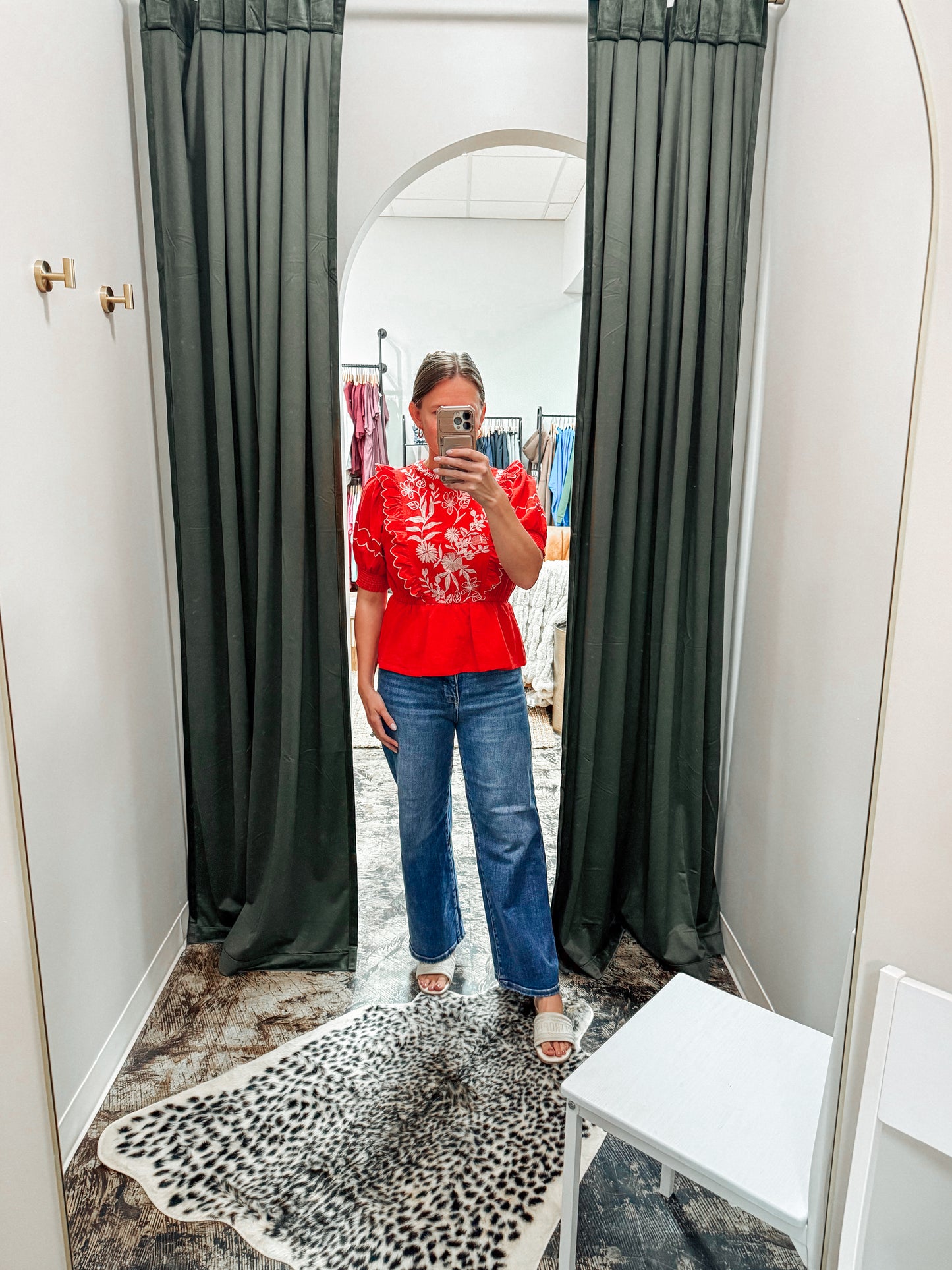 UMGEE: Embroidered Ruffle Top