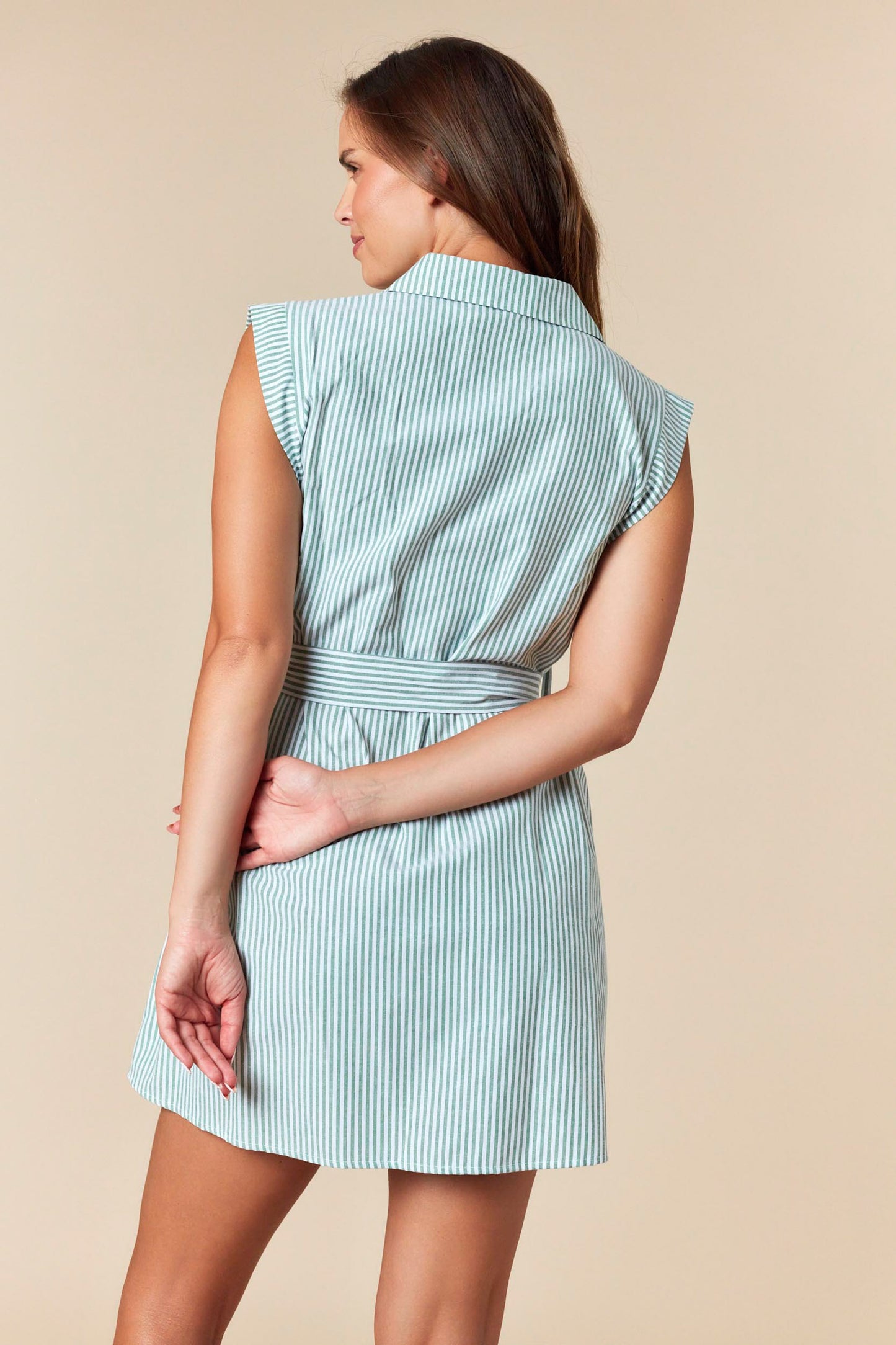 Striped Dolman Button Up Dress