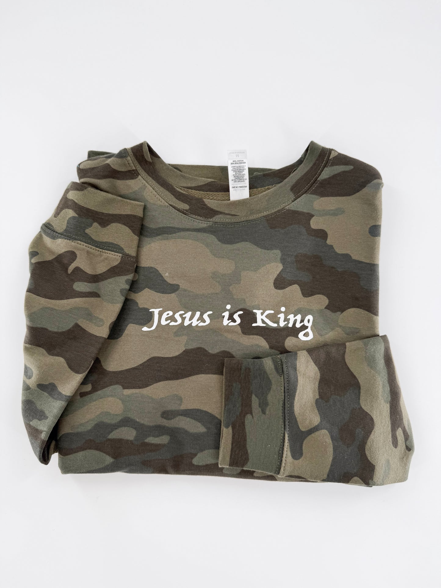 Jesus is King Camo Sweatshirt