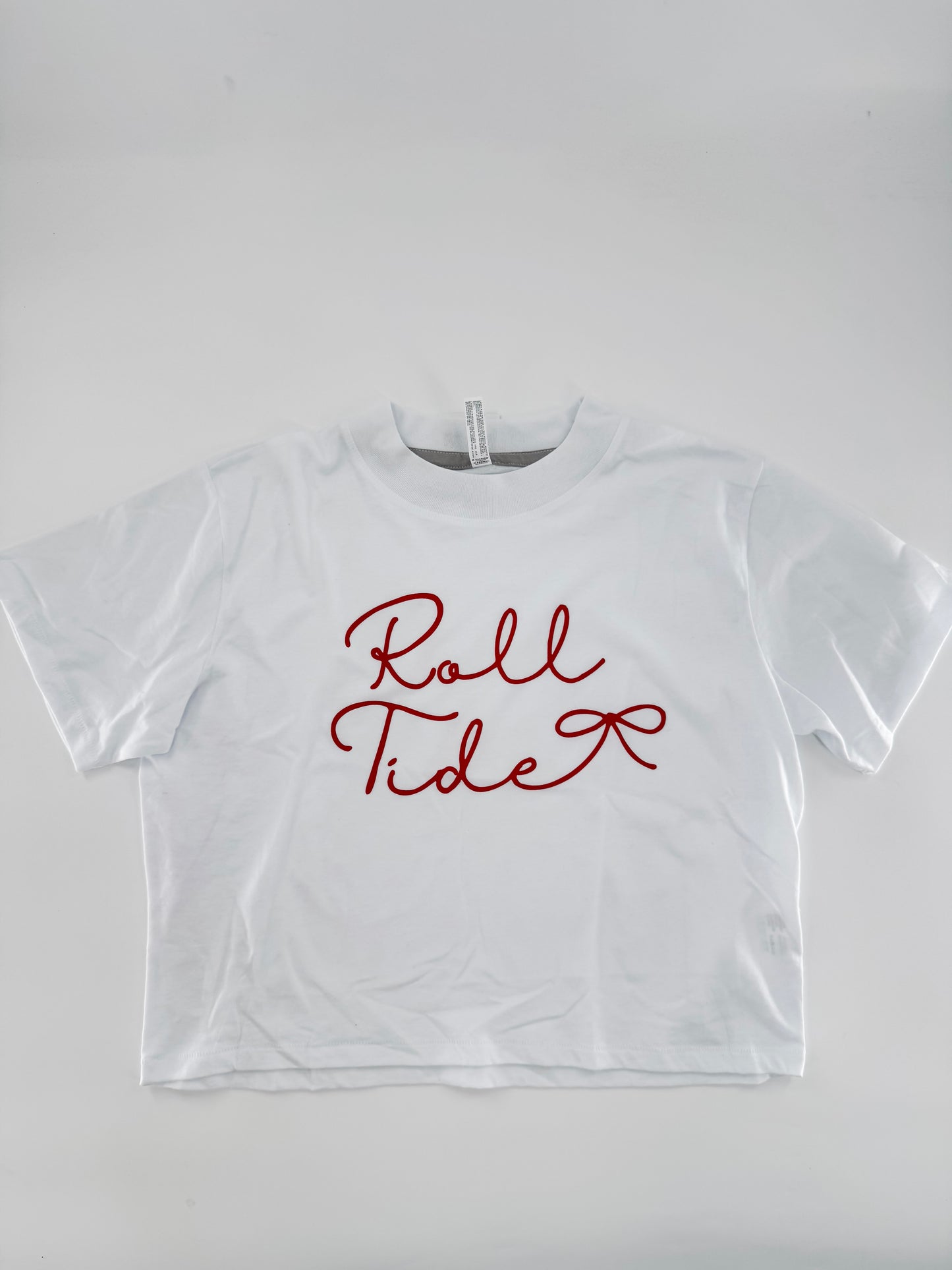 Roll Tide Script with Bow Crop Tee