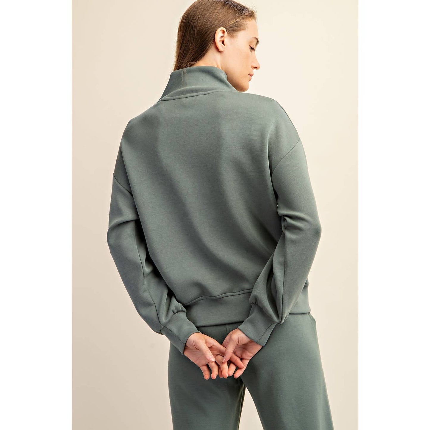 Modal Poly Scuba Luxe Half Zip Jacket