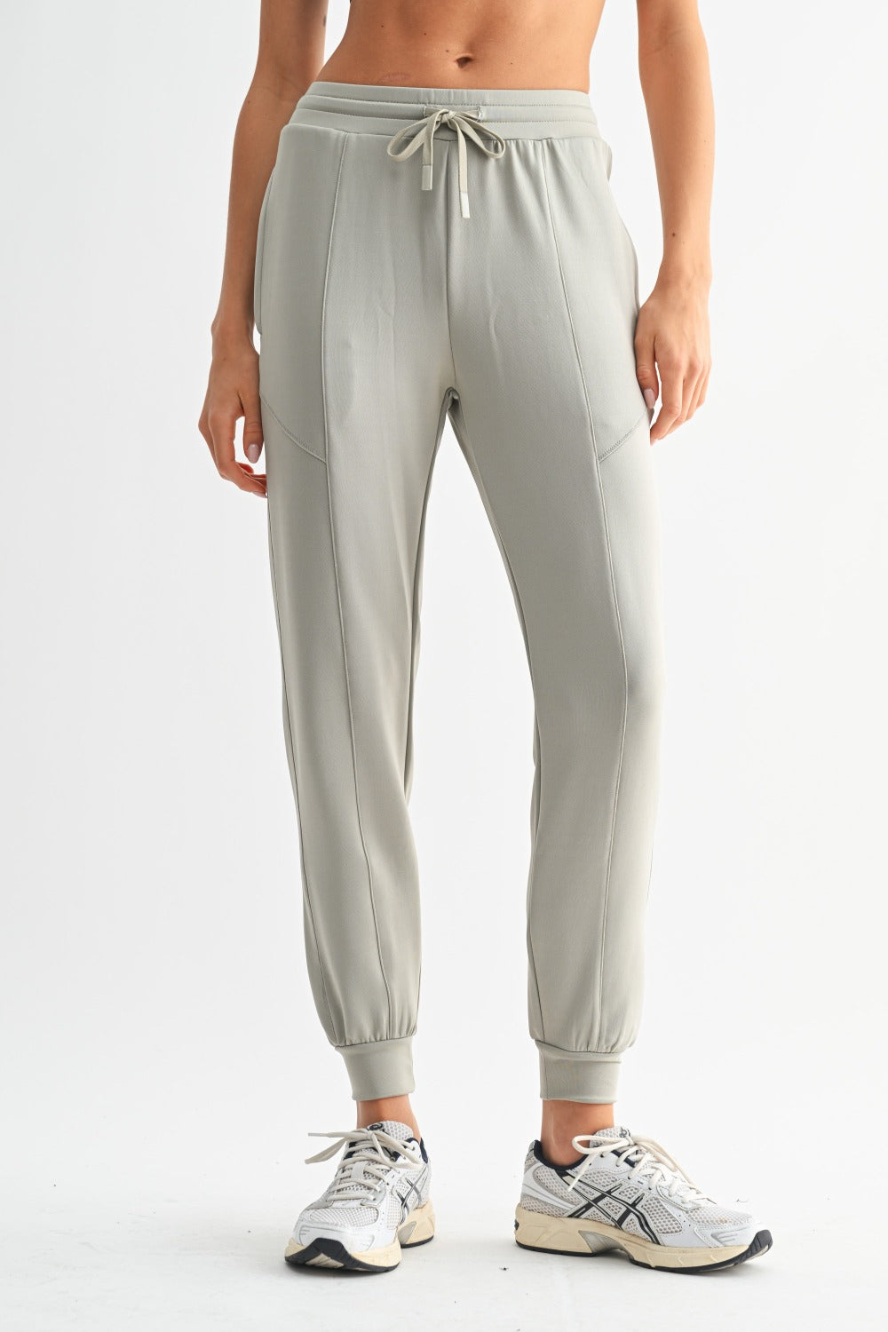 Cuffed Joggers with Zippered Pockets
