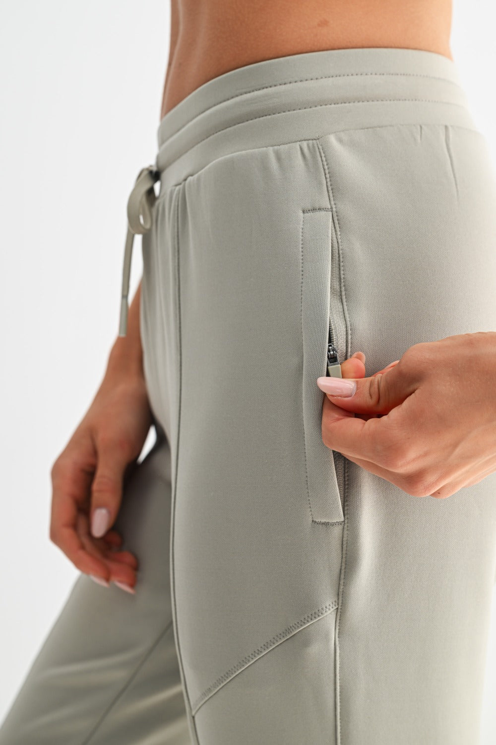 Cuffed Joggers with Zippered Pockets