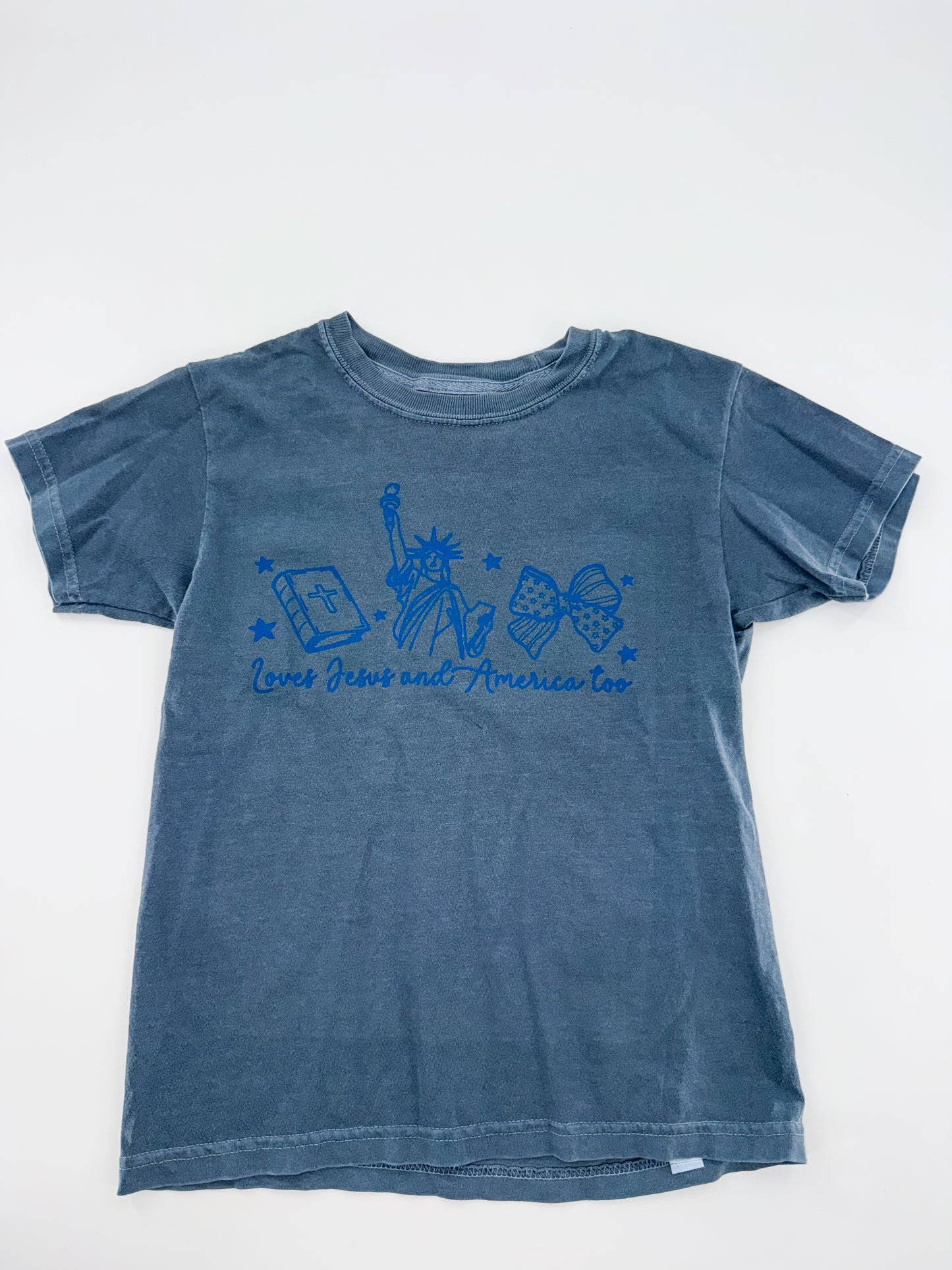 Kids- Loves Jesus and America Tee
