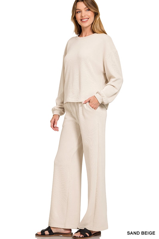 French rib pullover & pants set