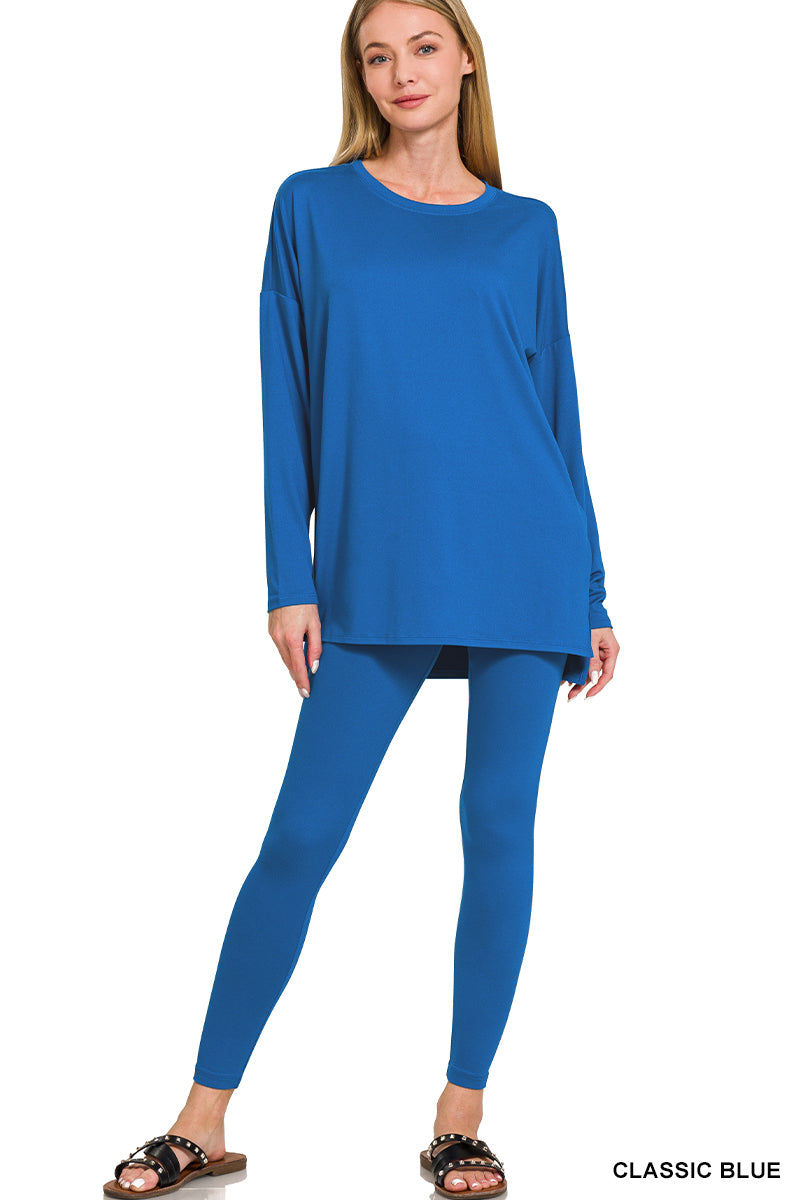 Brushed DTY Microfiber Loungewear Set - Classic Blue