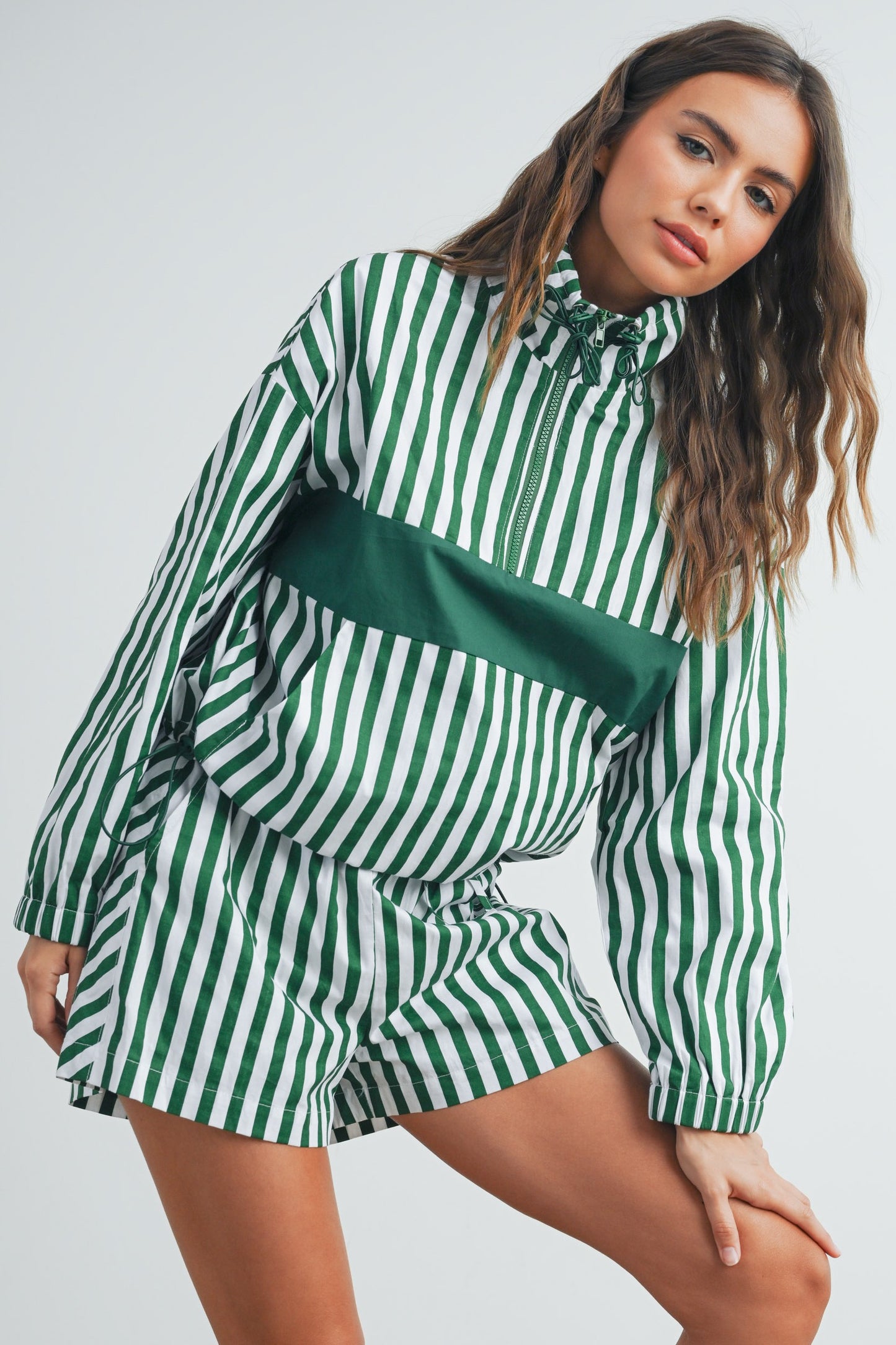 Drawstring Turtleneck Jacket