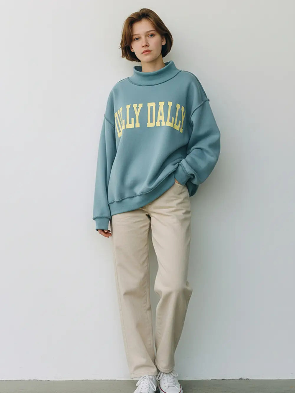 Dilly Dally Mock Neck Sweatshirt