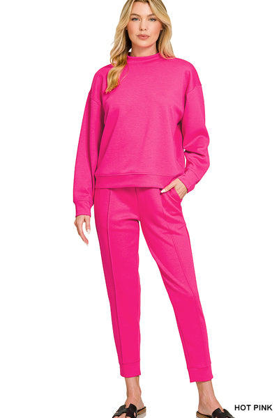 Mock Neck Pullover & Joggers Set