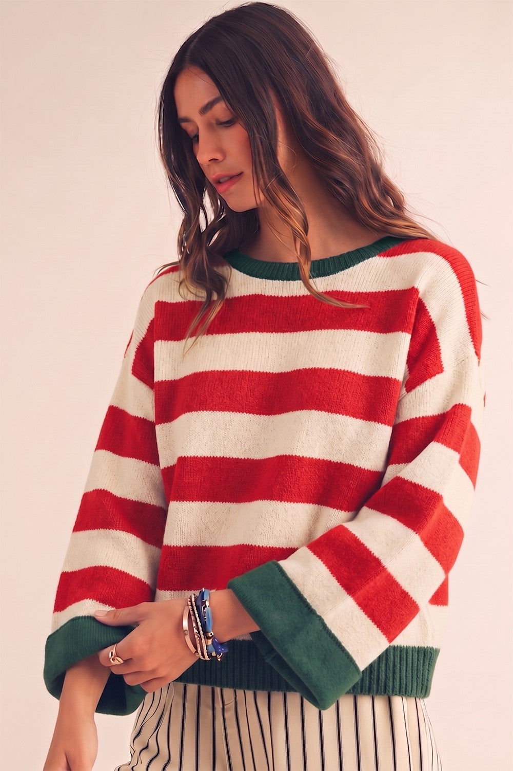 Stripe Cuff Sweater