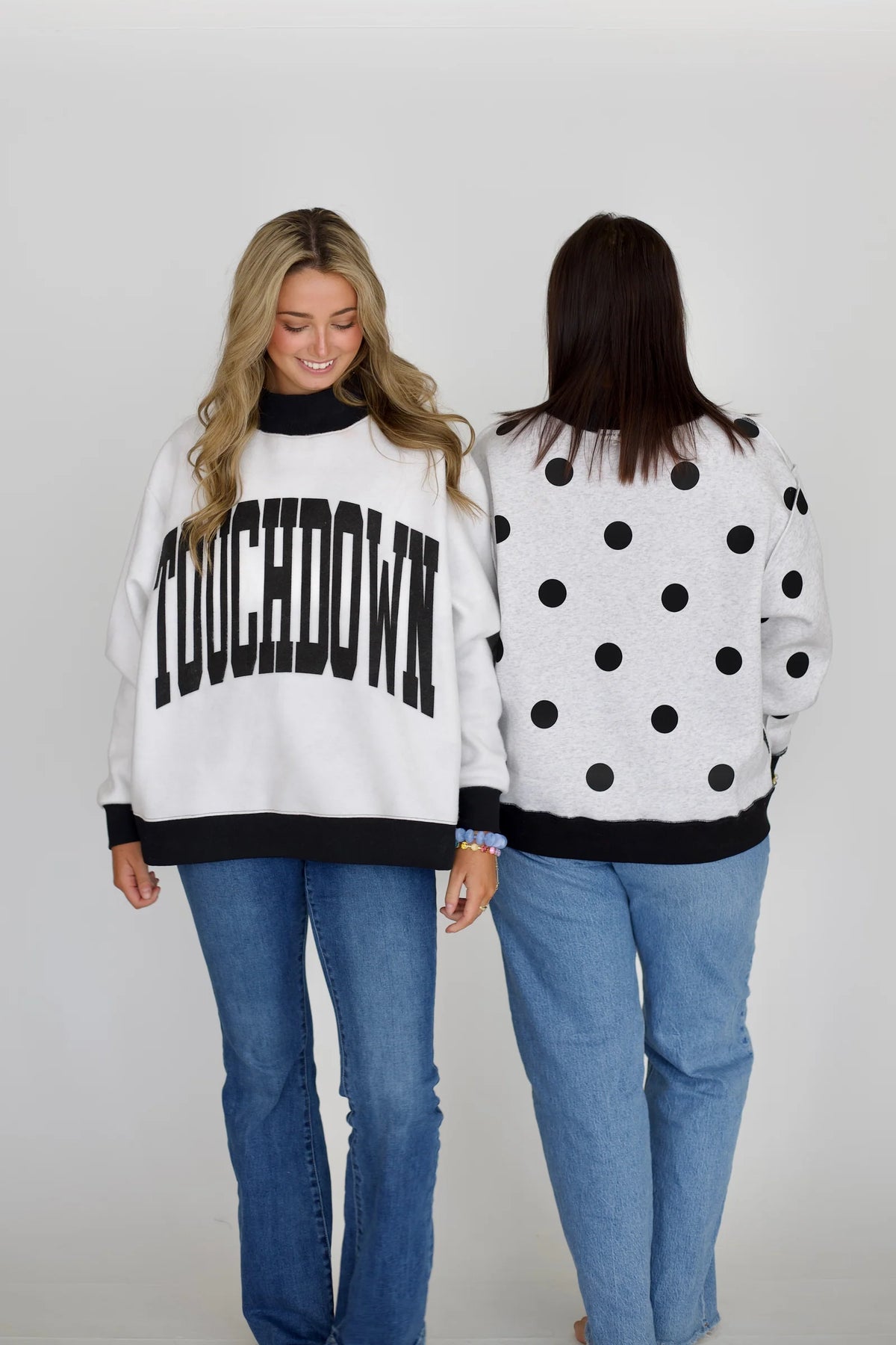 Touchdown Polka Dot Reversible Mock Neck