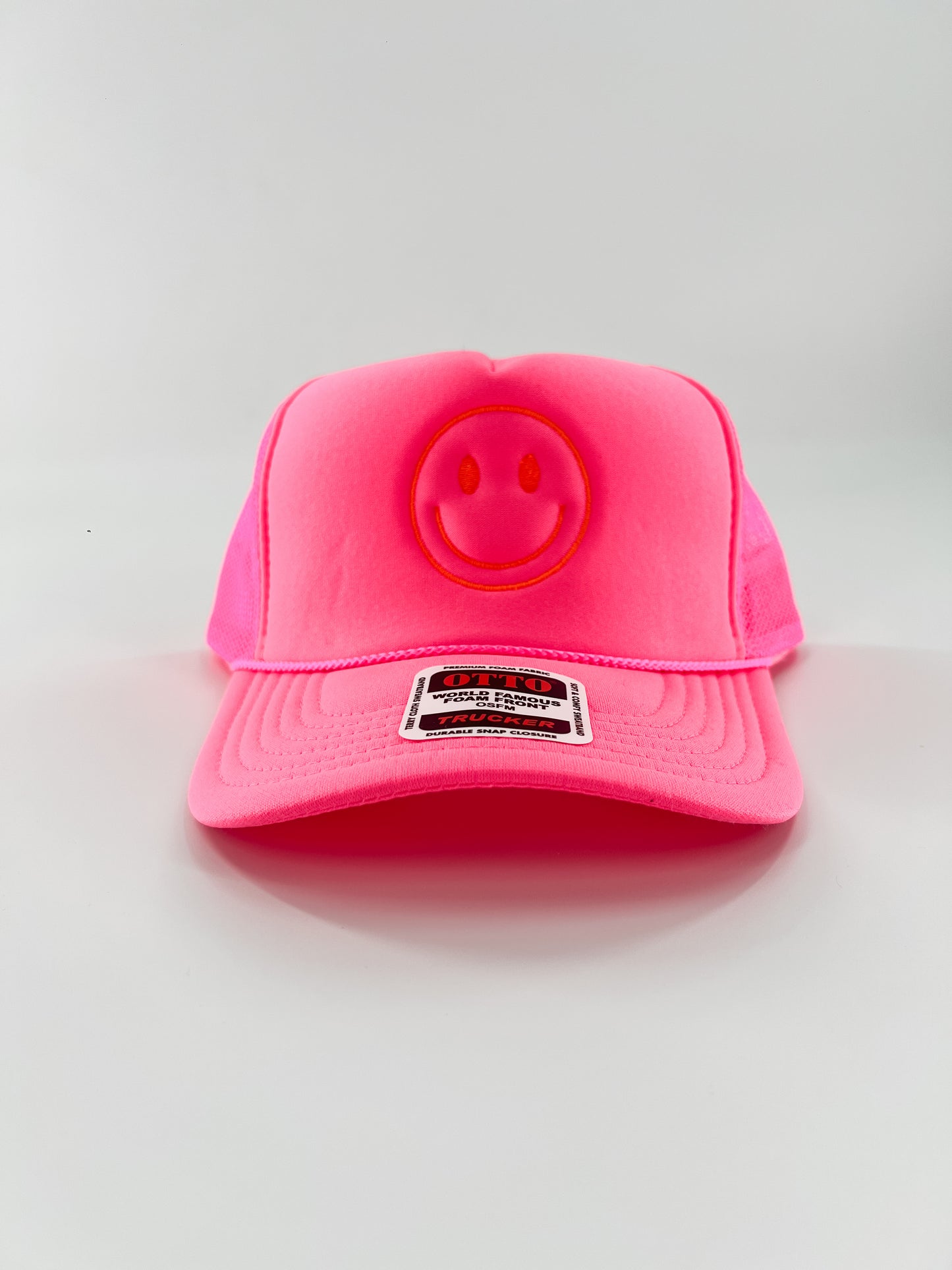 Hot Pink Smiley Foam Trucker Hat