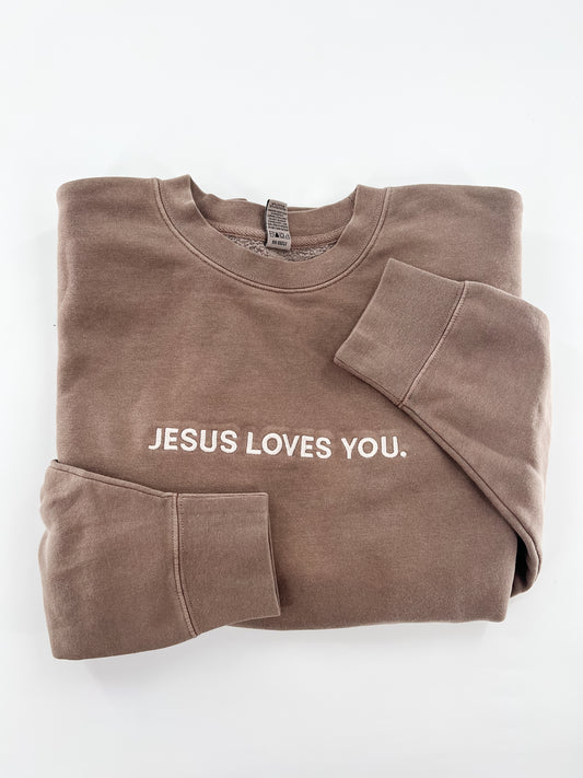JESUS LOVES YOU Embroidered Sweatshirt