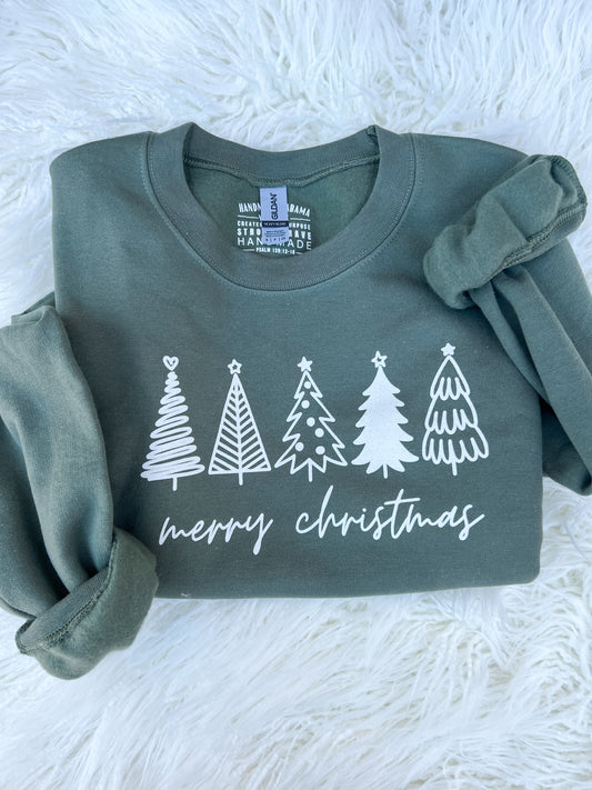 Merry Christmas Trees Sweatshirt