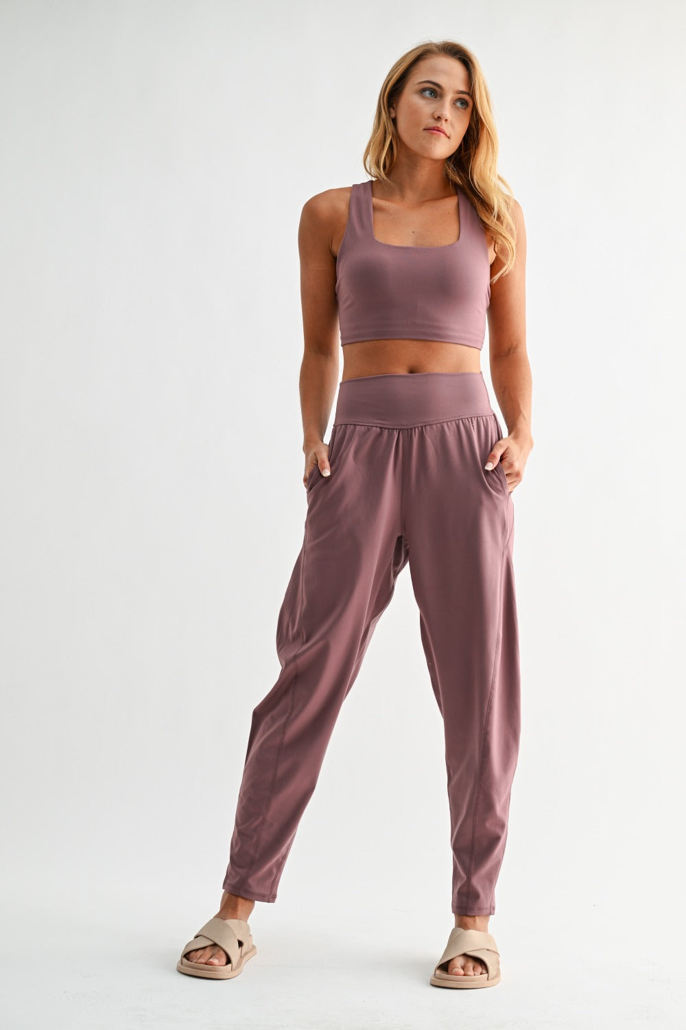 Venice Flowbarrel Active Pants - Rose Taupe