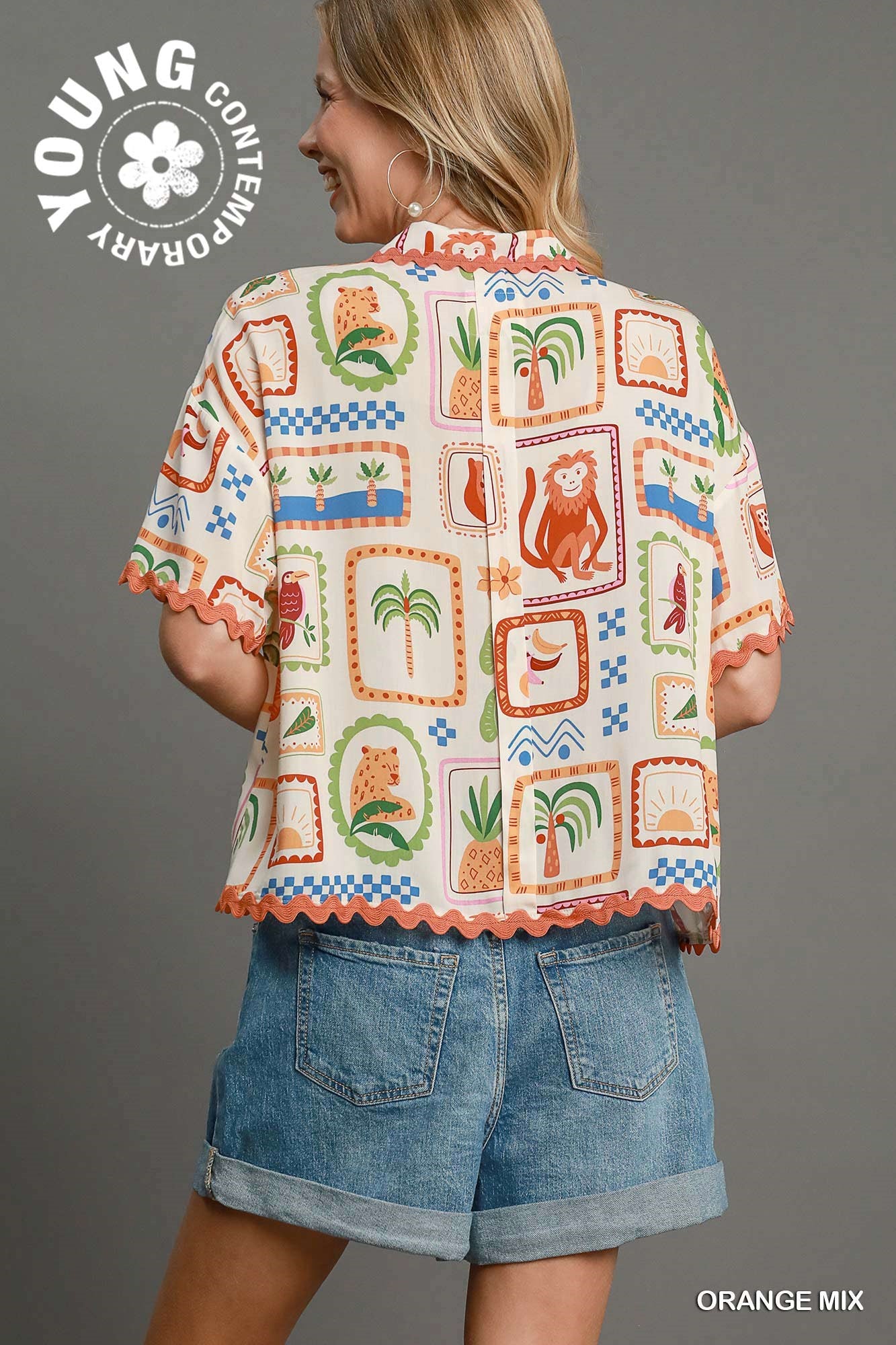 Abstract Tropical Print Shirt