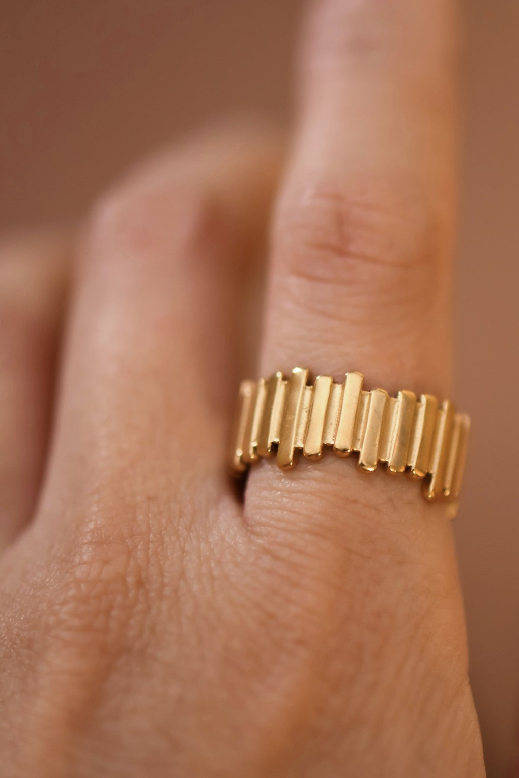 Gold Bar Adjustable Ring