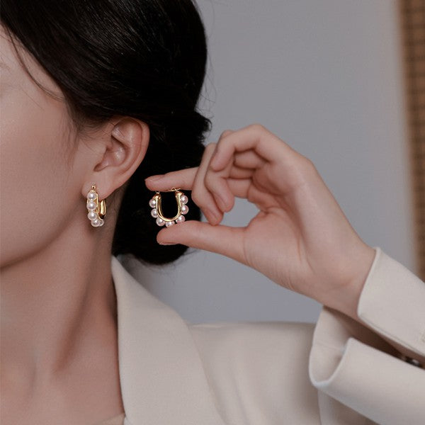 Pearl Hoop Earrings