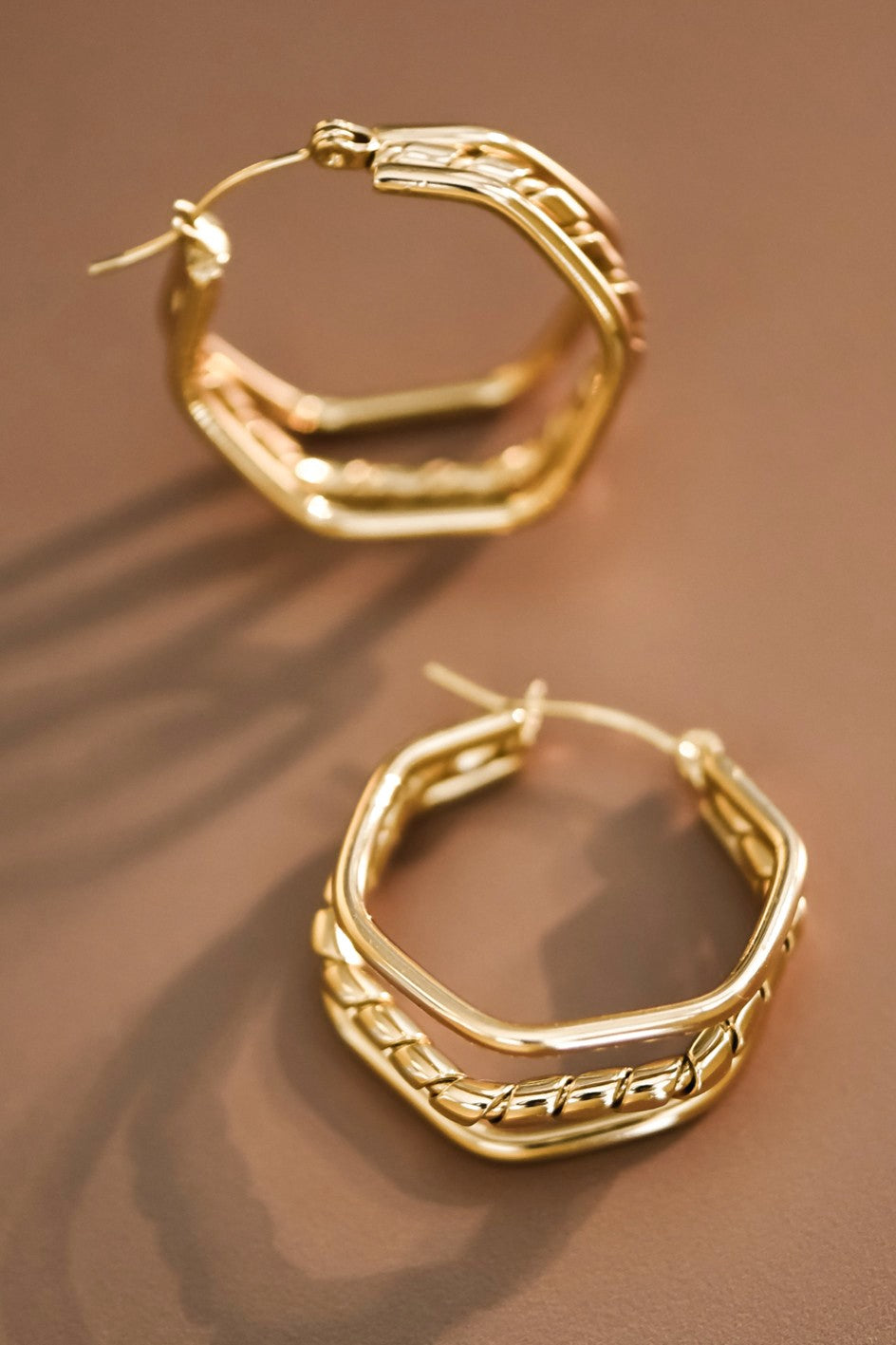 18k Waterproof Non-tarnish Stainless Steel Hoops