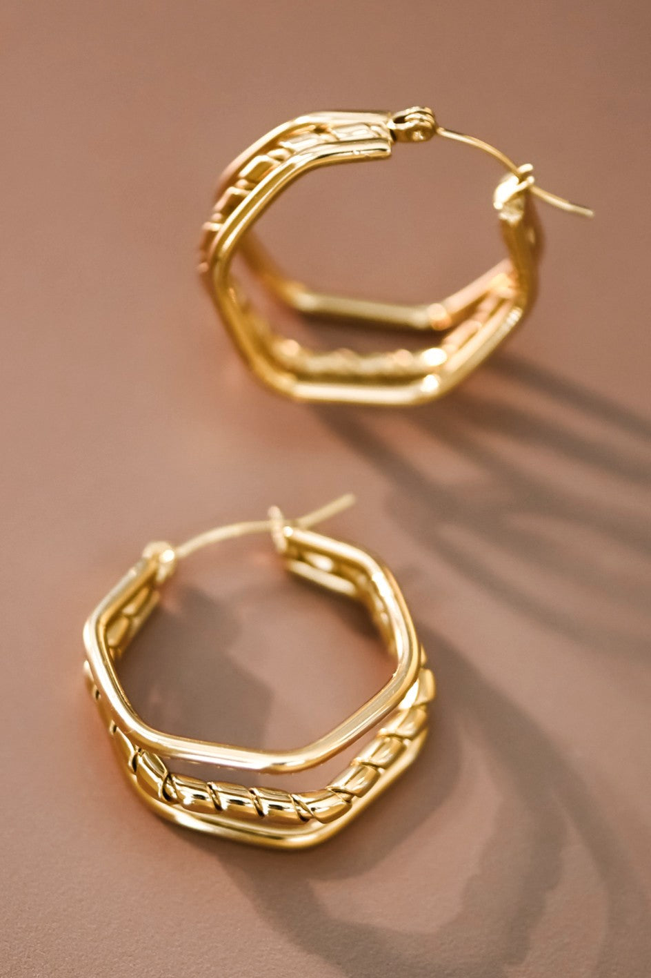 18k Waterproof Non-tarnish Stainless Steel Hoops
