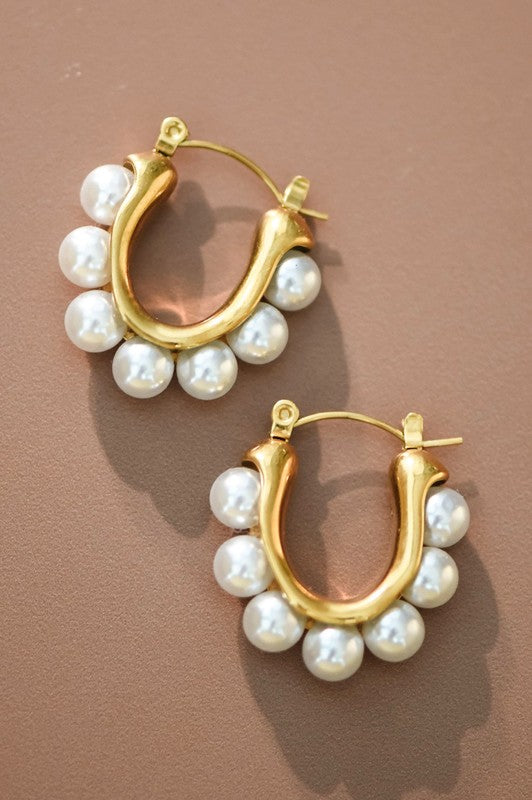 Pearl Hoop Earrings