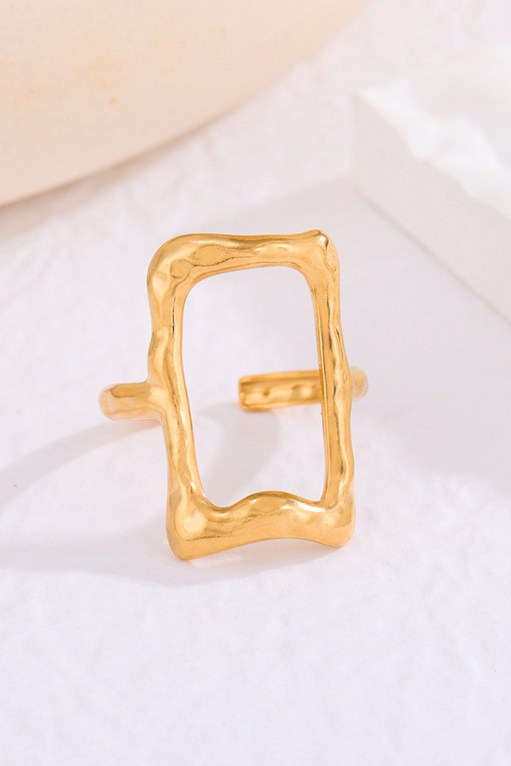 Gold Rectangle Adjustable Ring