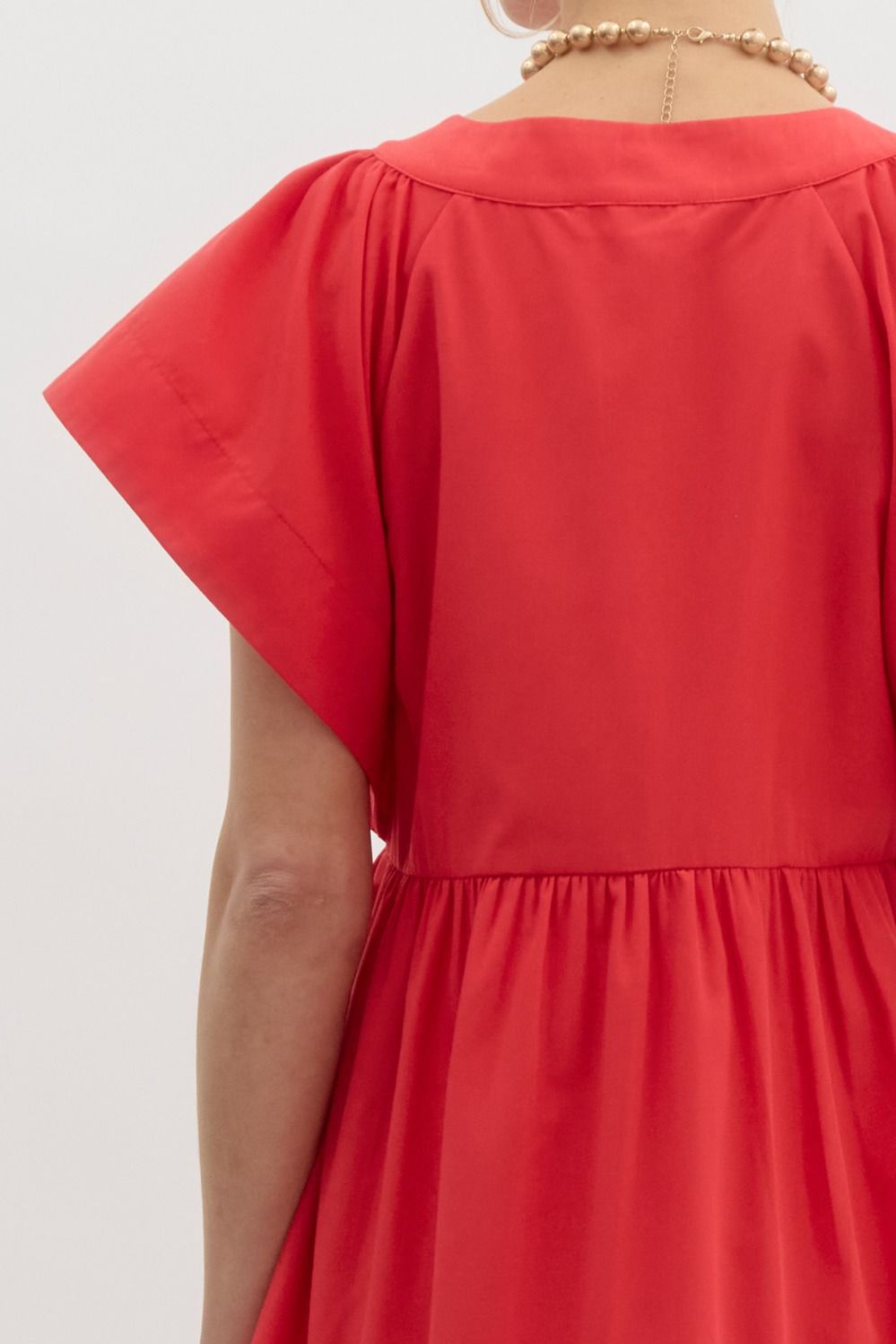 Tiered Midi Dress with Flutter Sleeves