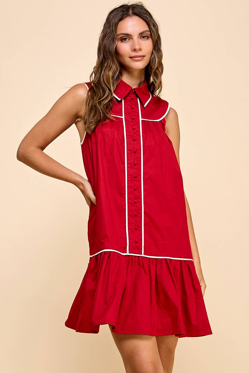 CD04584-Collared Shirt Dress