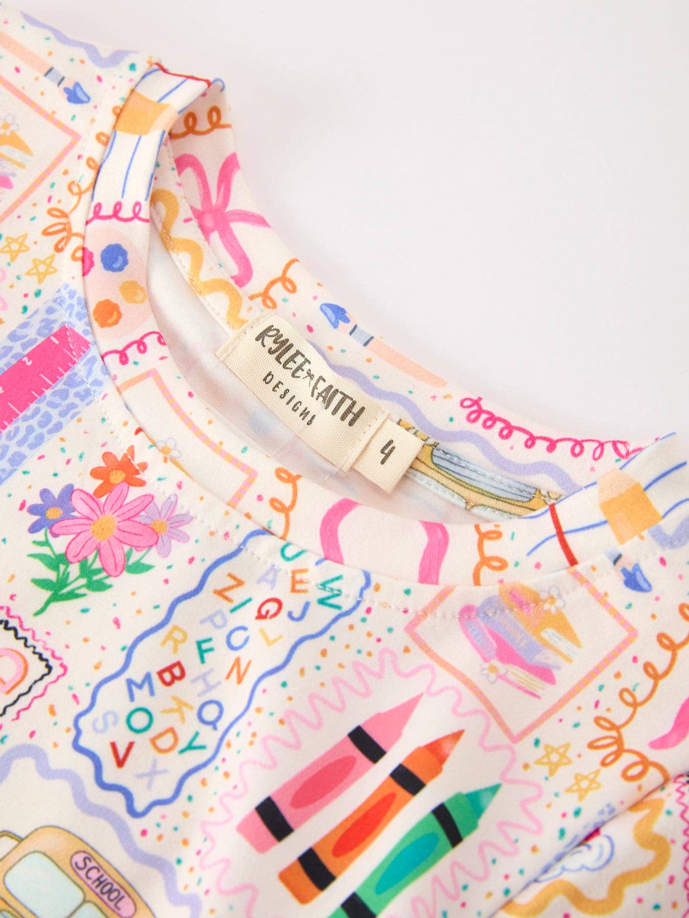 Girls Back to School Print Short Set