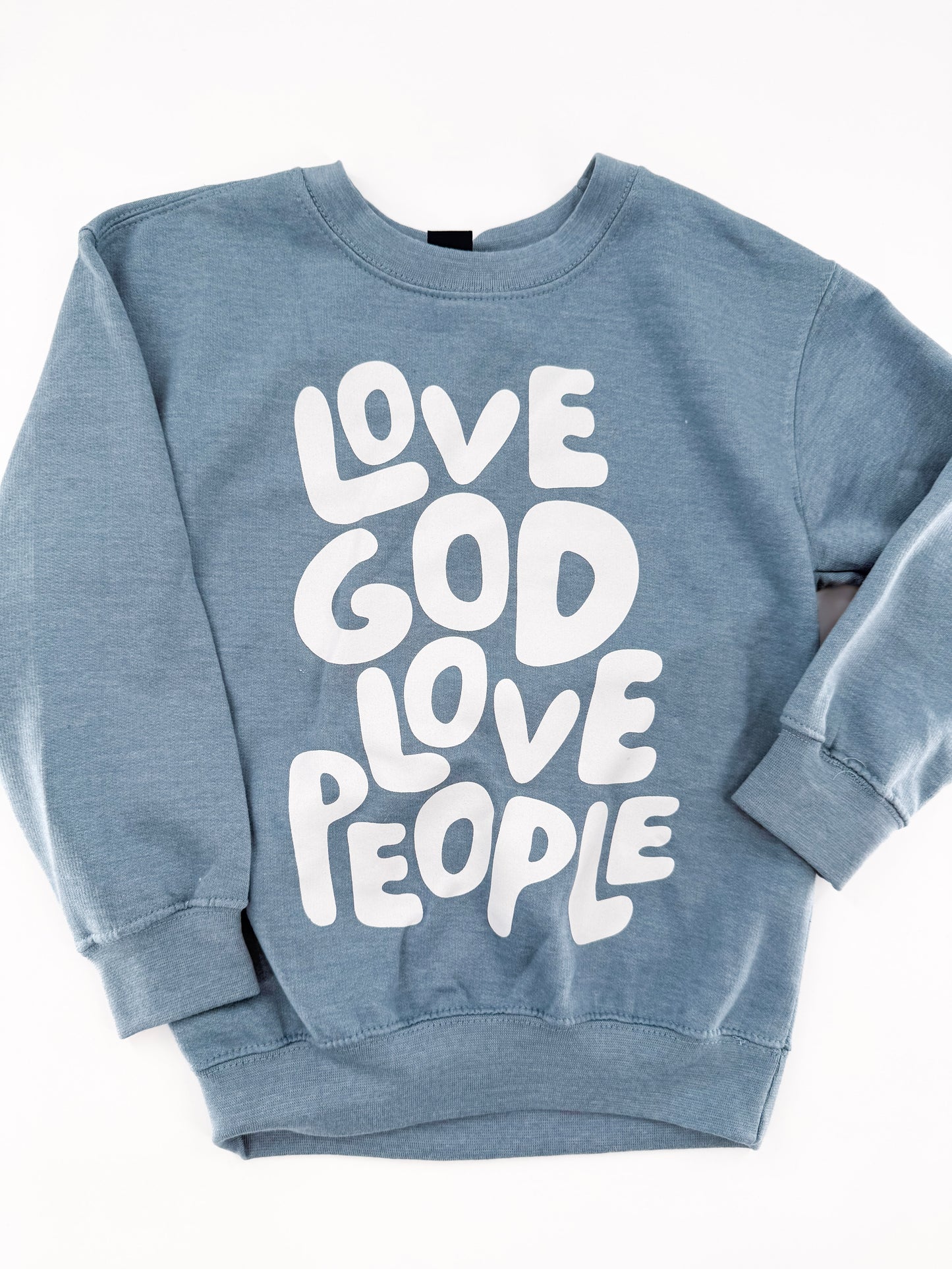 Kids - Love God Love People Bubble Letters Sweatshirt