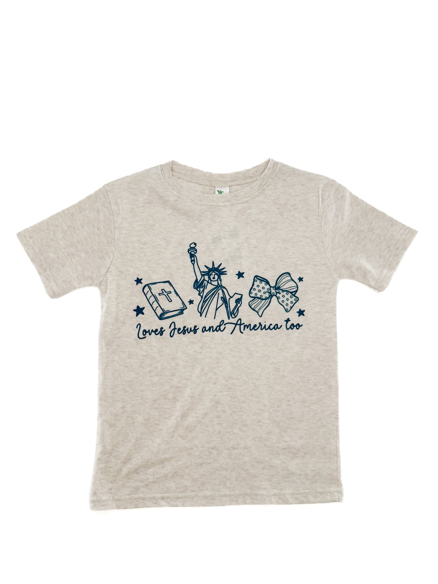 Kids- Loves Jesus and America Tee