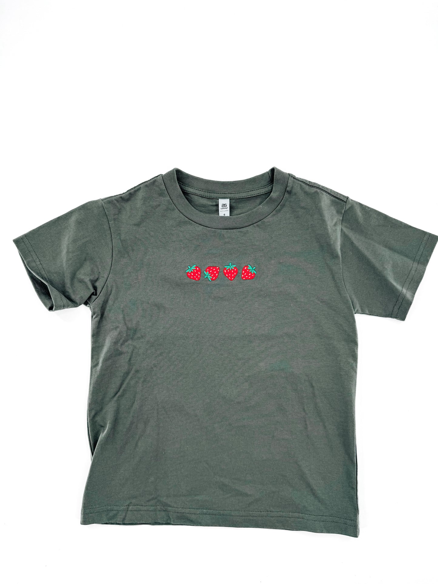 Kids - Strawberry Embroidered Tee