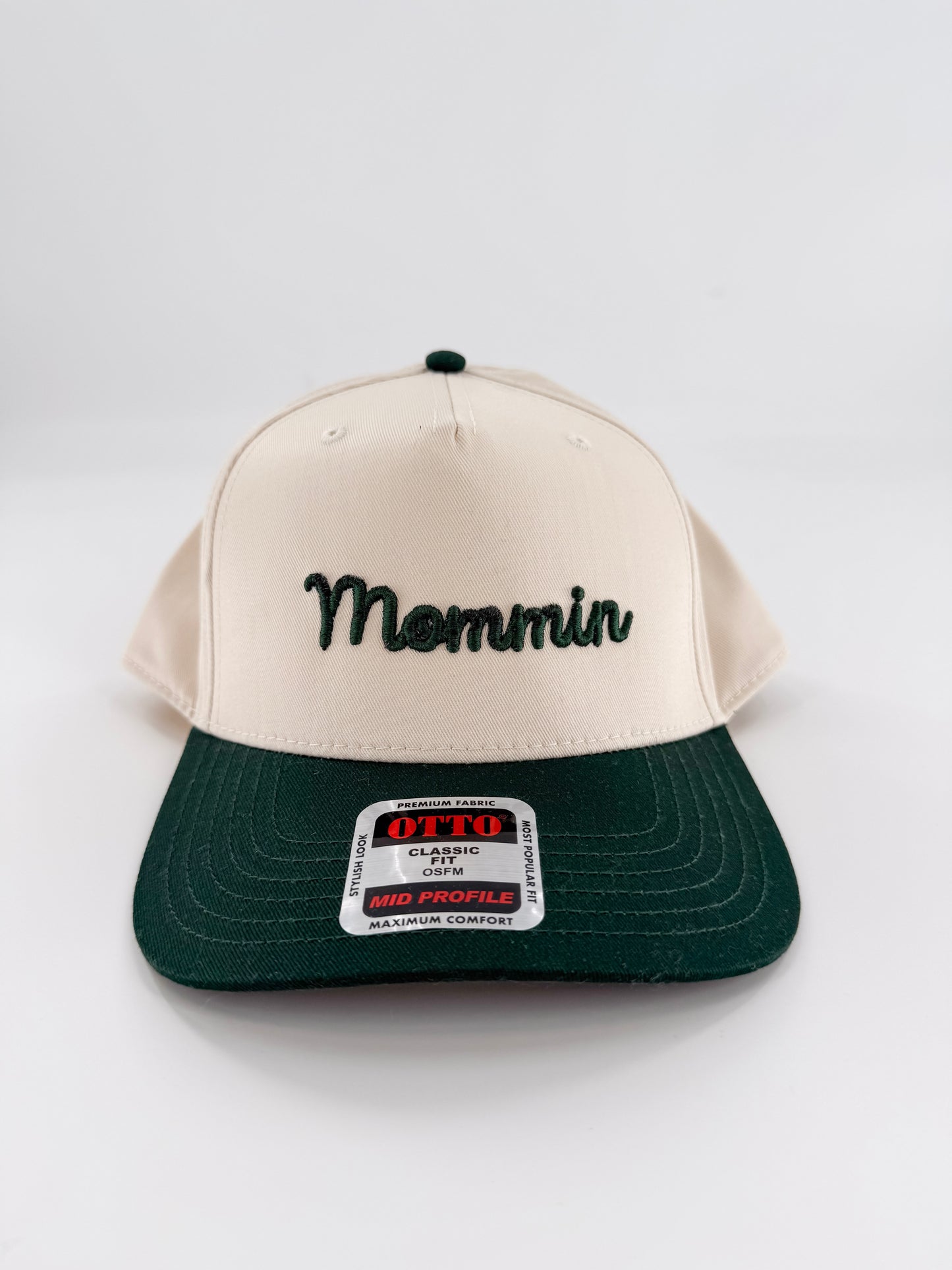 Mommin - Embroidered Hat Tan/Green