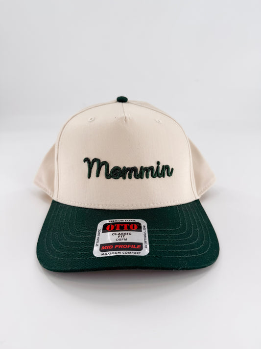 Mommin - Embroidered Hat Tan/Green