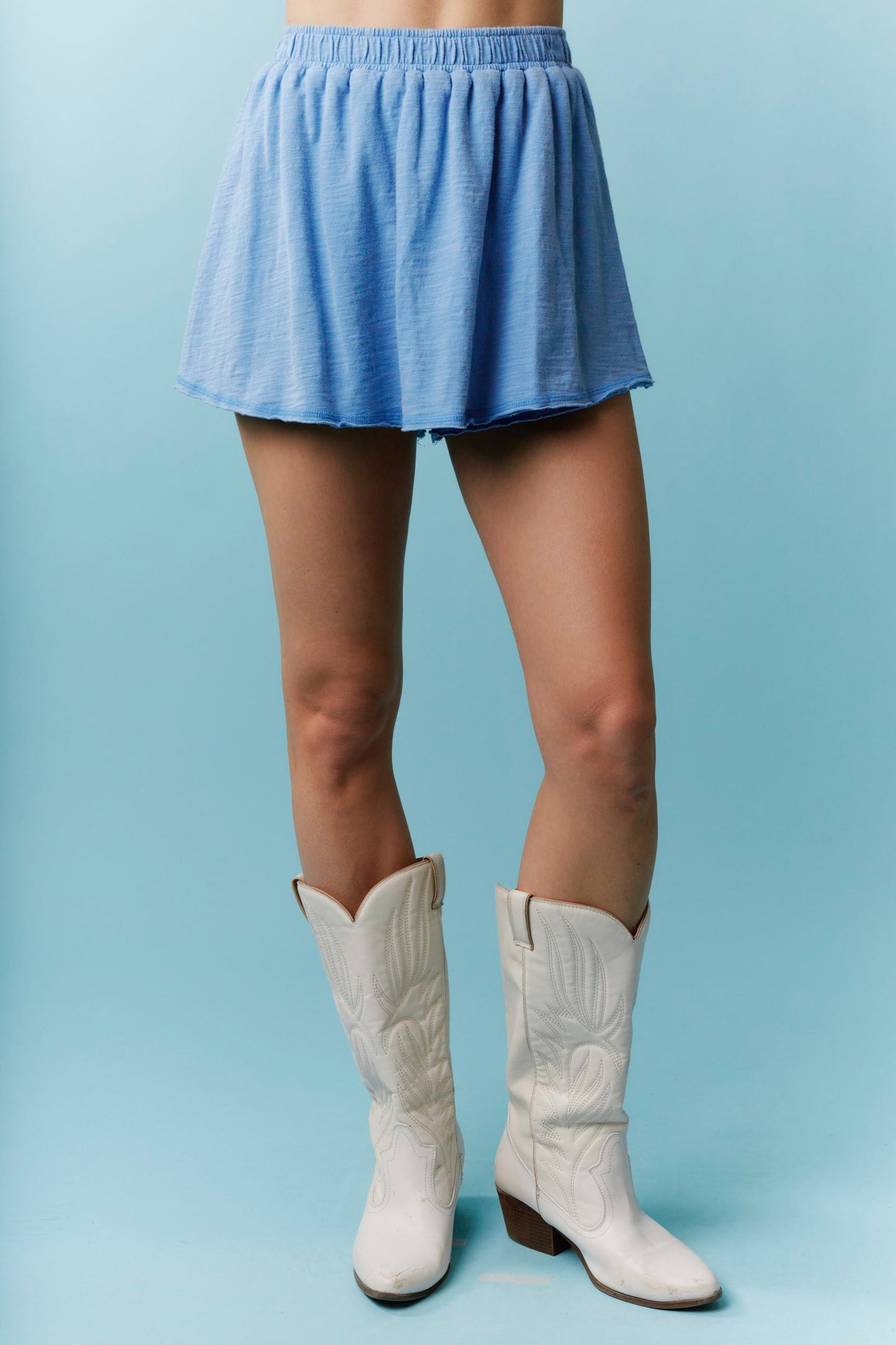 Mineral Washed Cotton Slub Basic Skort