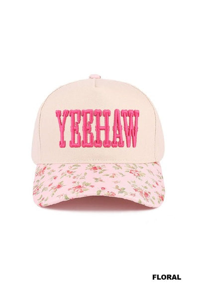 YEEHAW Two Tone Floral Hat