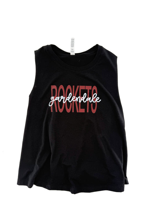 Gardendale Rockets Overlay DTF- Cropped Racer Back Tank