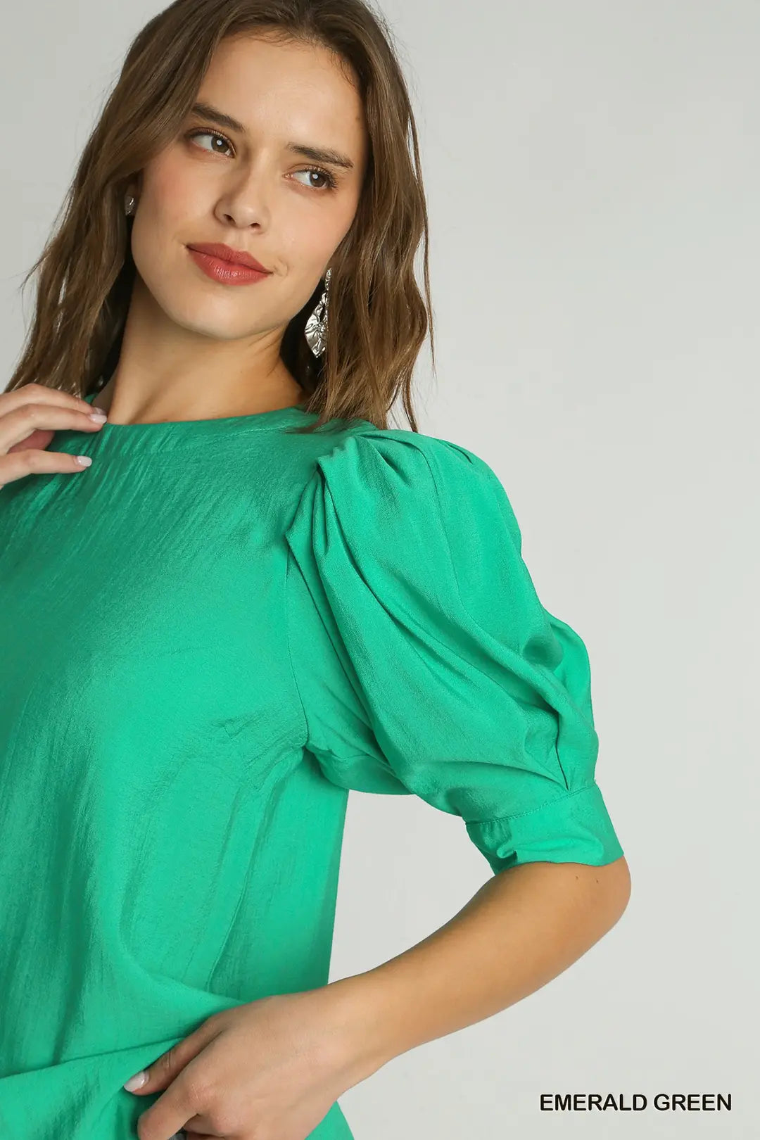 Boxy Cut Top with Bubble Sleeves