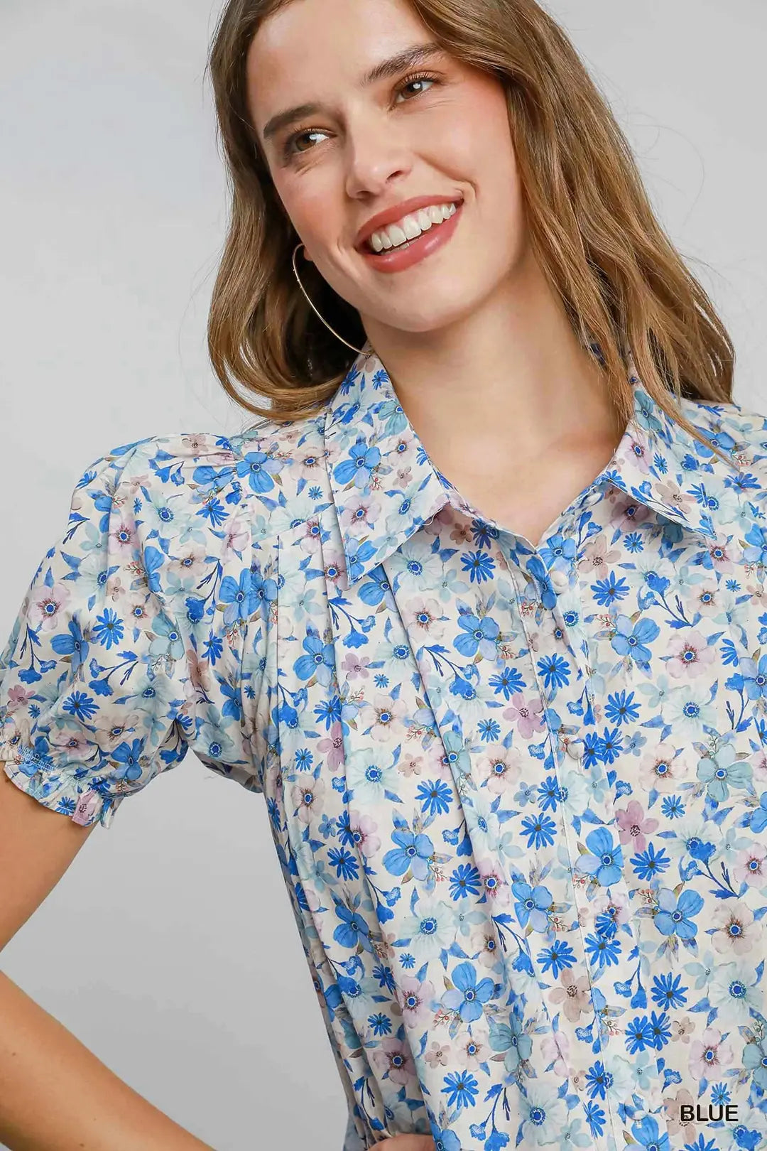 Flower Print Mini Shirt Dress