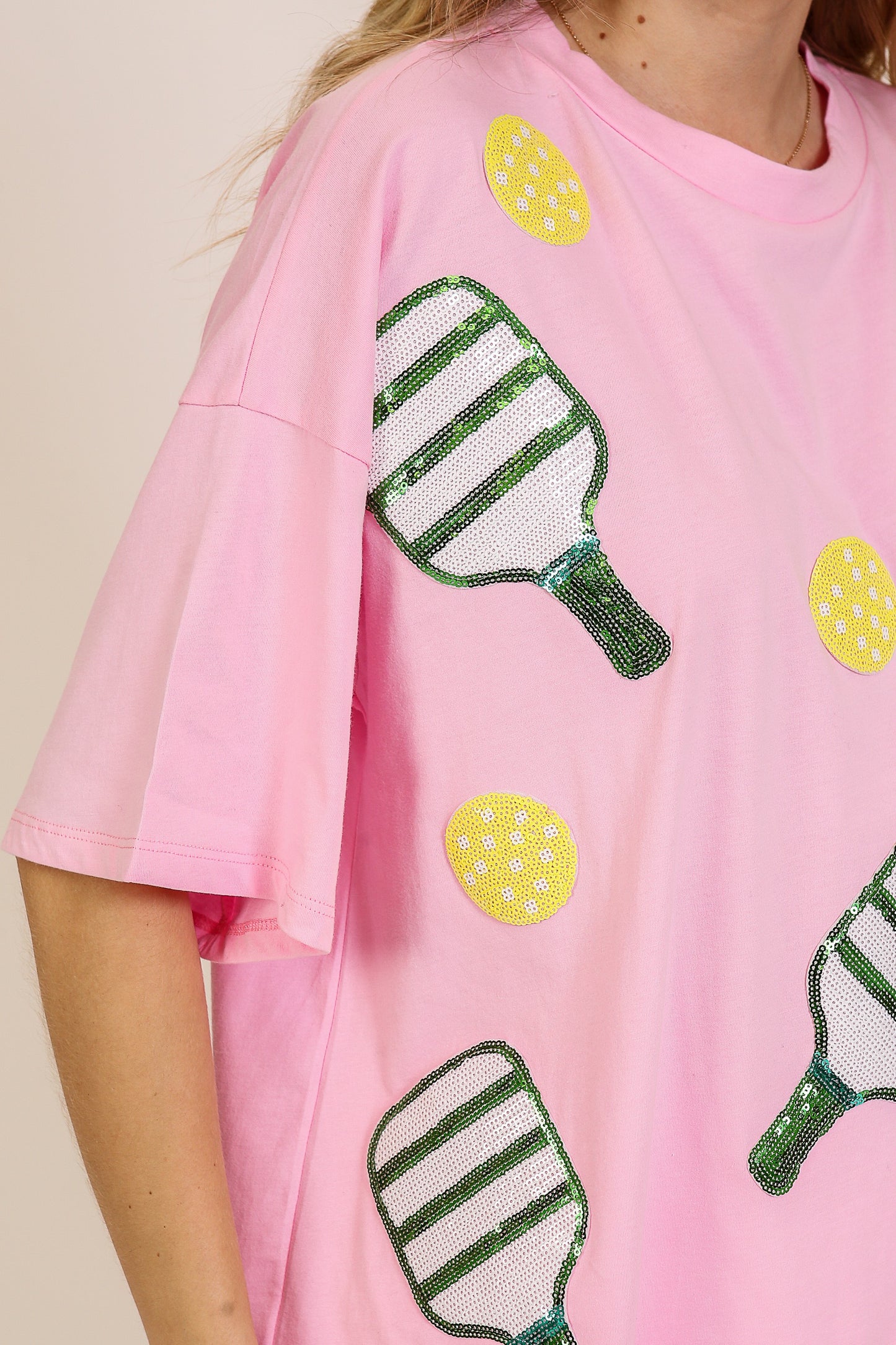 Sequin Pickleball Oversized Tshirt