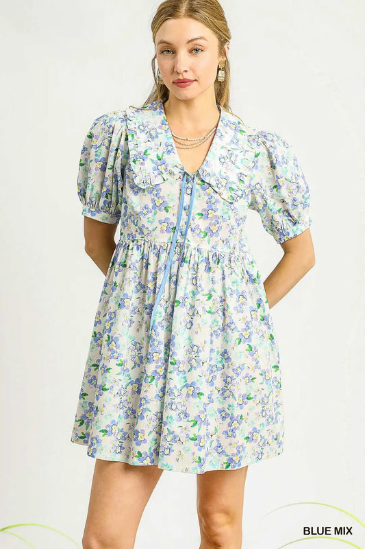 Sweet Bloom Babydoll Mini Dress