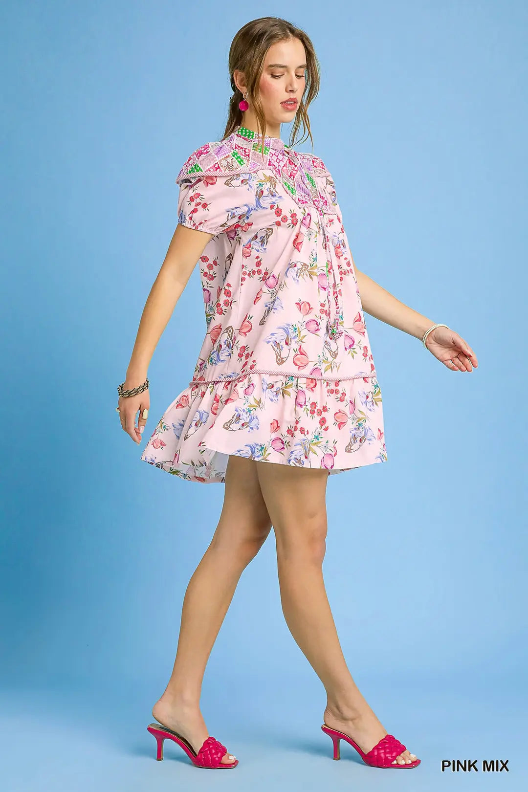 Floral Patchwork Babydoll Dress