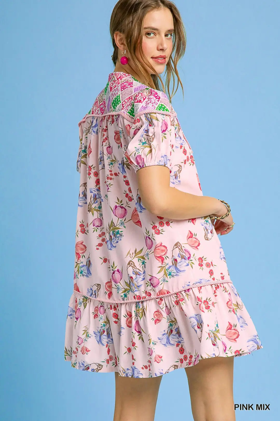 Floral Patchwork Babydoll Dress