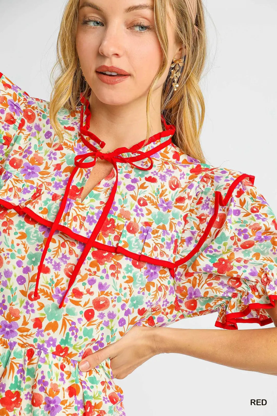Ruffle Trim Floral Babydoll Dress