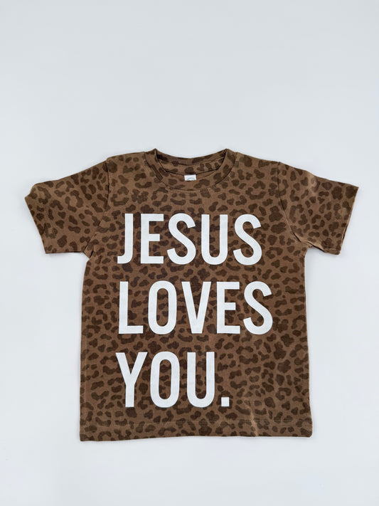 Kids - JESUS LOVES YOU. Leopard Tee