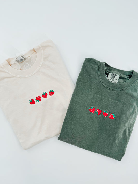 Strawberry Embroidered Tee