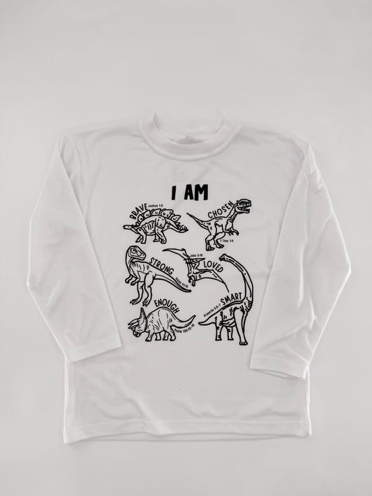 Boys - God Says I Am Long Sleeve Shirt (Dinosaur)