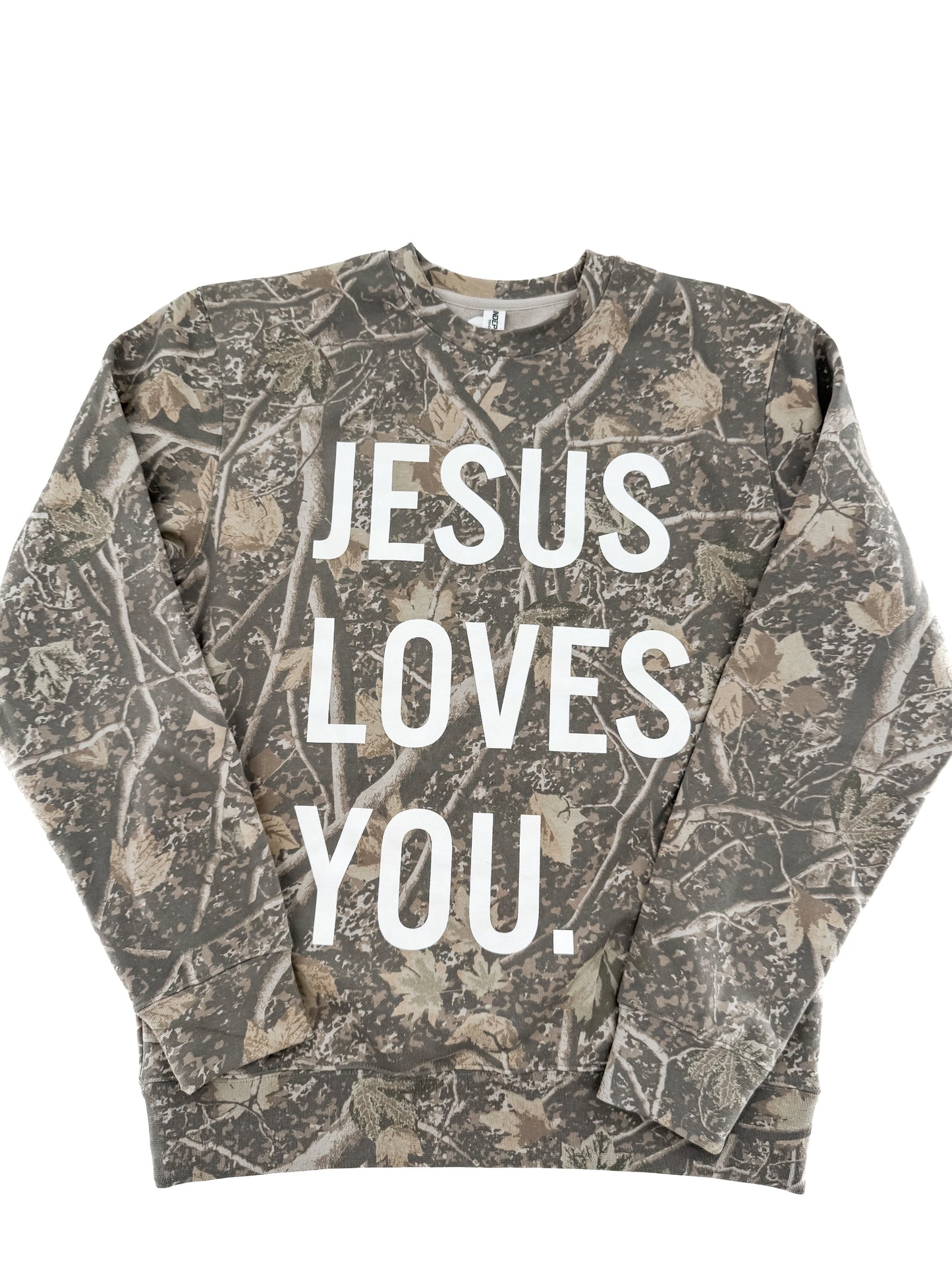 Jesus Loves You. Deadwood Camo Sweatshirt