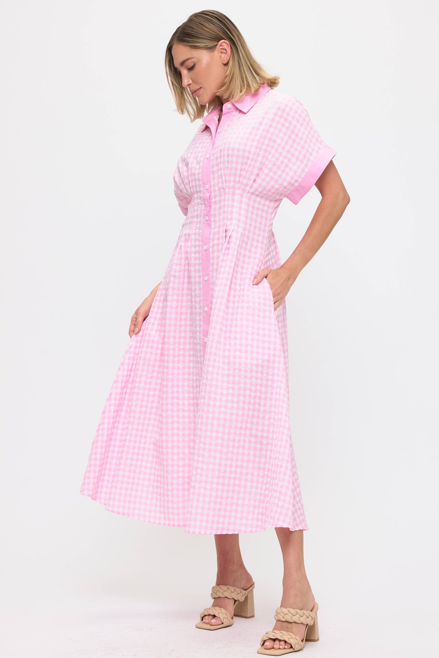 Checkered Midi Dress